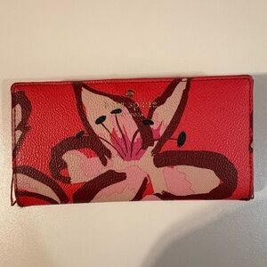 Kate Spade Red and Pink Floral Wallet